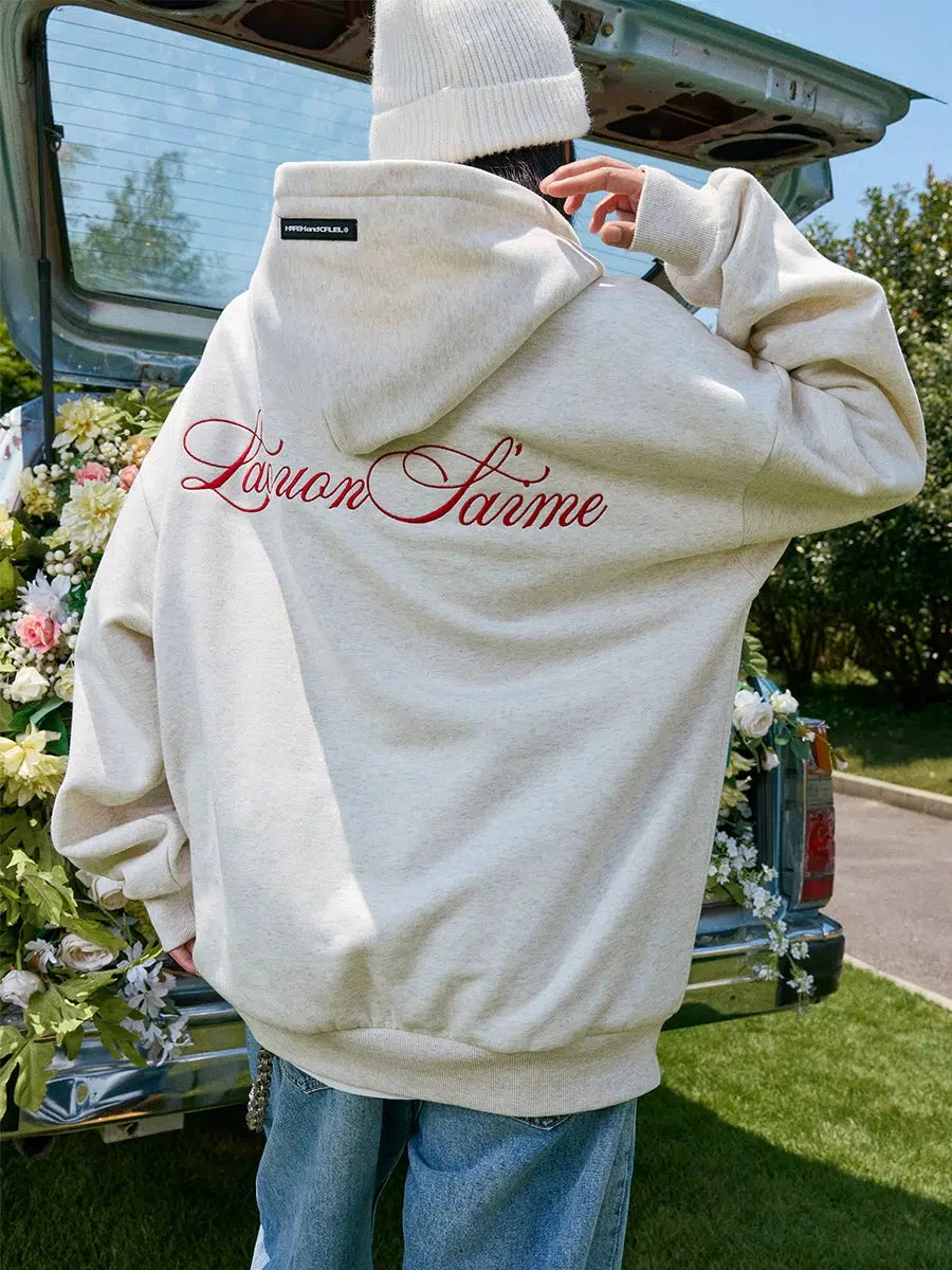 Loose Fit White Hoodie