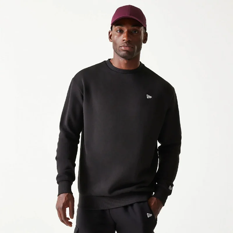 New Era Essential Black Oversized Crewneck Sweater