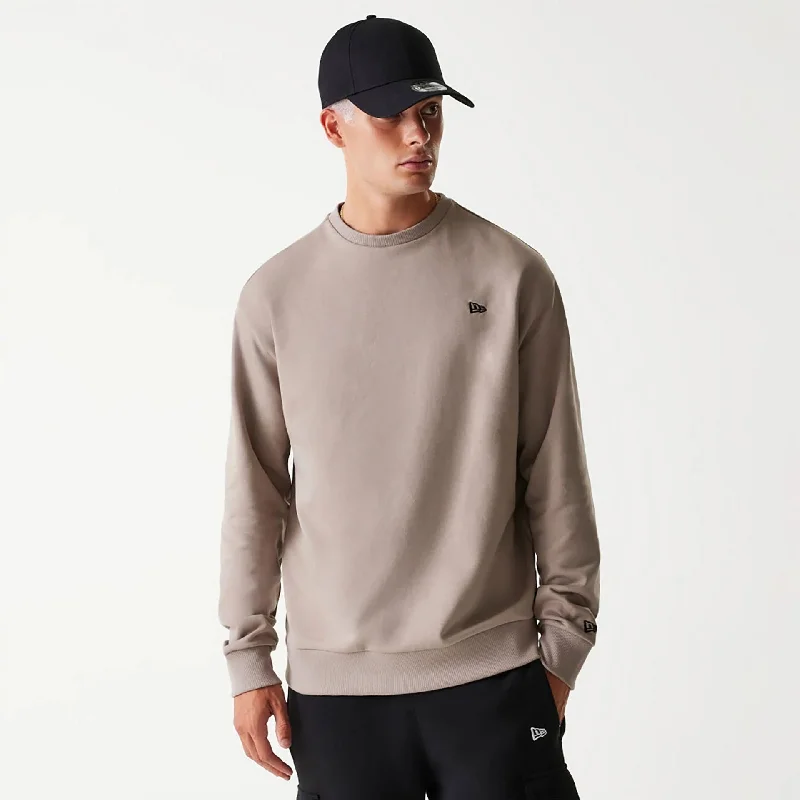 New Era Essential Pastel Brown Oversized Crewneck Sweater