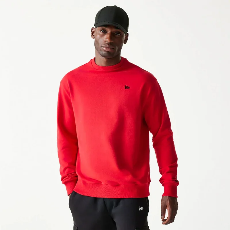 New Era Essential Red Oversized Crewneck Sweater