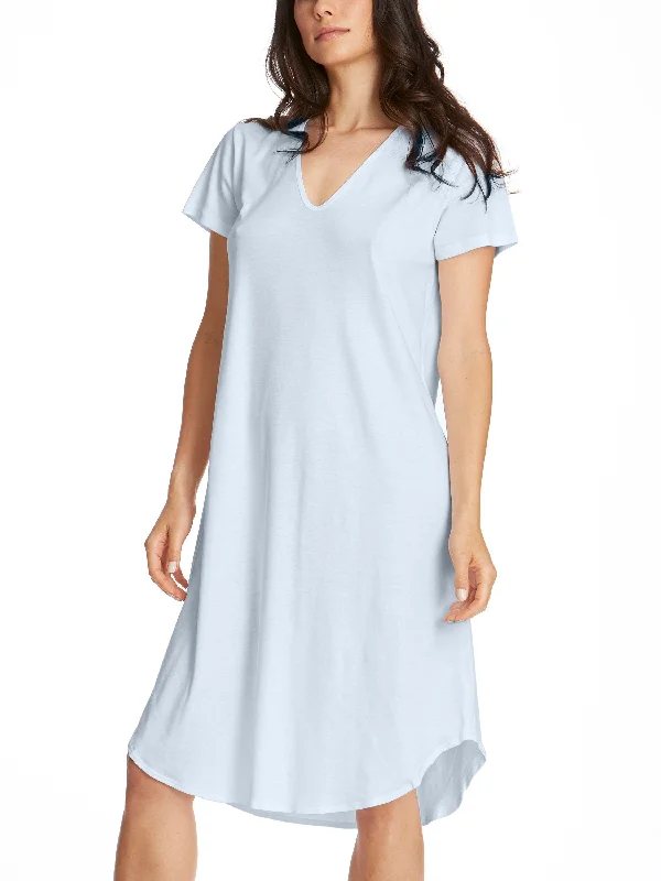 velvet evening gowns for winter balls-Supima® Cotton Nightshirt Powder Blue