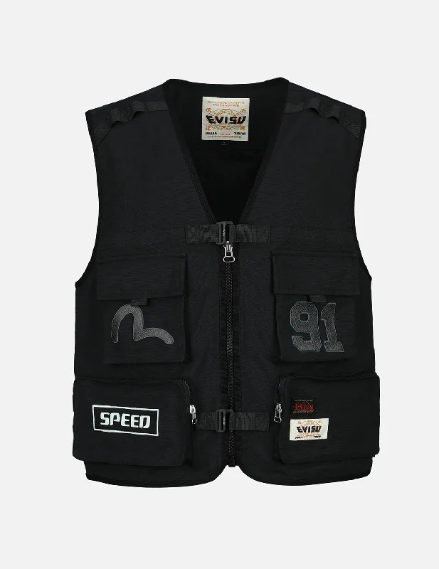 Logo Embroidery Multi-Pocket Vest