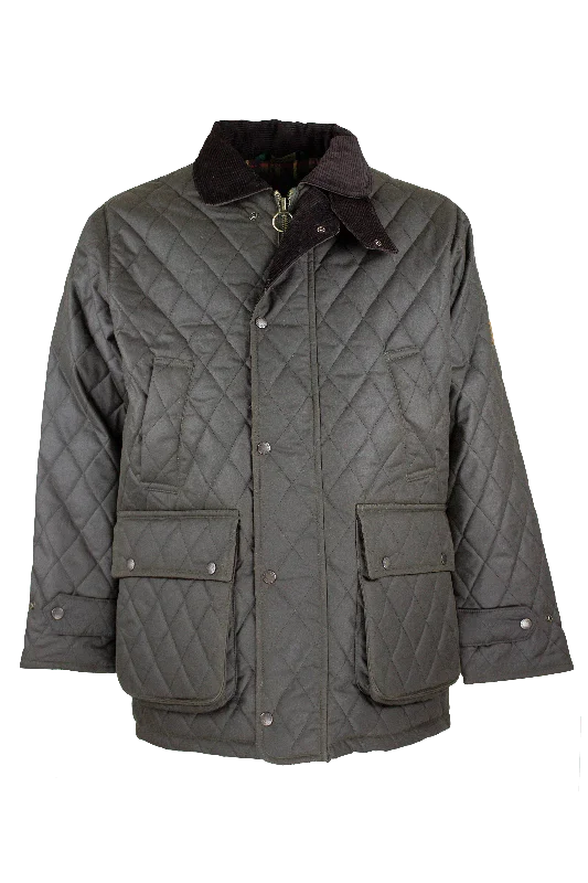 W27 - Men's Aarhus Quilted Wax Coat - DARK OLIVE