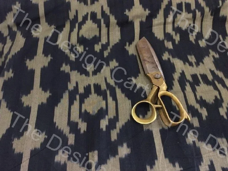 Black Design Cotton Ikat Fabric