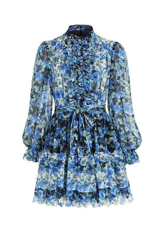 two-piece evening dress sets-Azzurro Dress