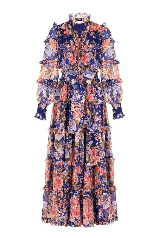evening dresses with draped sleeves-Festa Dress