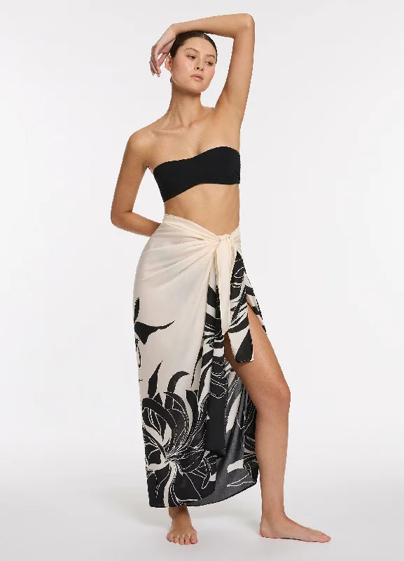 evening dress price drop alerts-Queen Of The Night Pareo - Cream