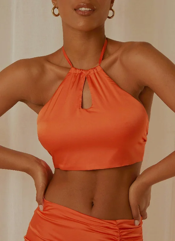 evening gowns for charity auctions-Summer Evenings Halter Top - Orange