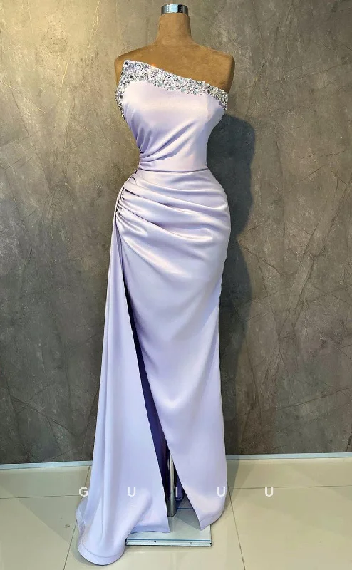evening dress for executive parties-G3424 - Sexy & Hot Sheath Asymmetrical Neckline Beaded Side Slit Floor-Length Evening Gown Prom Dress evening dress for executive parties-G3424 - Sexy & Hot Sheath Asymmetrical Neckline Beaded Side Slit Floor-Length Evening Gown Prom Dress