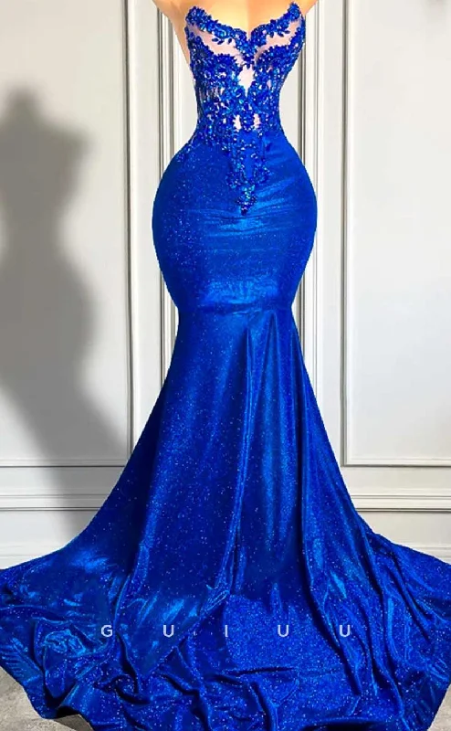 satin sash evening dress styling-G4591 - Mermaid Illsion Appliques Sleeveless Court Train Prom Evening Dress satin sash evening dress styling-G4591 - Mermaid Illsion Appliques Sleeveless Court Train Prom Evening Dress