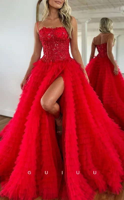 evening gowns for opera nights-G2776 - Chic & Modern A-Line Ball Gown Sequins Straps Red Prom Evening Dress evening gowns for opera nights-G2776 - Chic & Modern A-Line Ball Gown Sequins Straps Red Prom Evening Dress