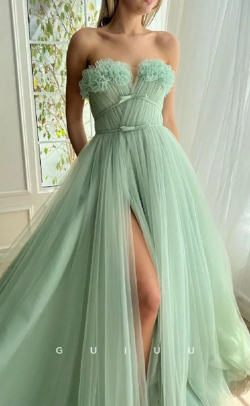 quilted evening dresses for warmth-G2788 - Chic & Modern A-Line Strapless Tulle Floral Embossed Long Prom Evening Dress quilted evening dresses for warmth-G2788 - Chic & Modern A-Line Strapless Tulle Floral Embossed Long Prom Evening Dress