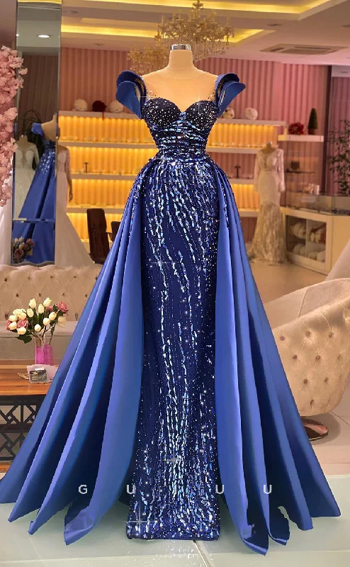 evening gowns with side draping-G2795 - Elegant & Luxurious A-Line Sequins Beaded Long Prom Evening Dress evening gowns with side draping-G2795 - Elegant & Luxurious A-Line Sequins Beaded Long Prom Evening Dress