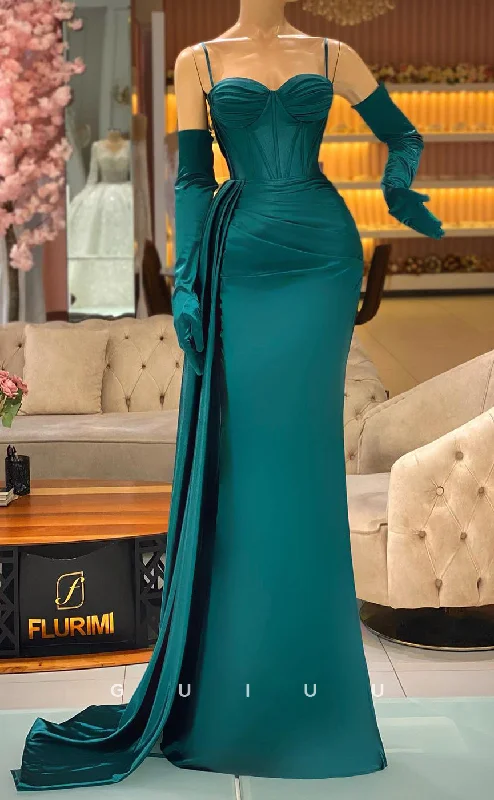 evening dresses with belt accents-G2803 - Chic & Modern Sweetheart Straps Ruched Long Sleeves Prom Evening Dress evening dresses with belt accents-G2803 - Chic & Modern Sweetheart Straps Ruched Long Sleeves Prom Evening Dress