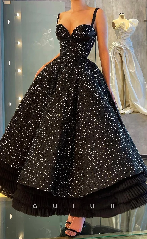 evening gowns with side appliques-G2856 - A-Line Sweetheart Straps Glitter Polka Dot Tulle Long Prom Evening Dress evening gowns with side appliques-G2856 - A-Line Sweetheart Straps Glitter Polka Dot Tulle Long Prom Evening Dress