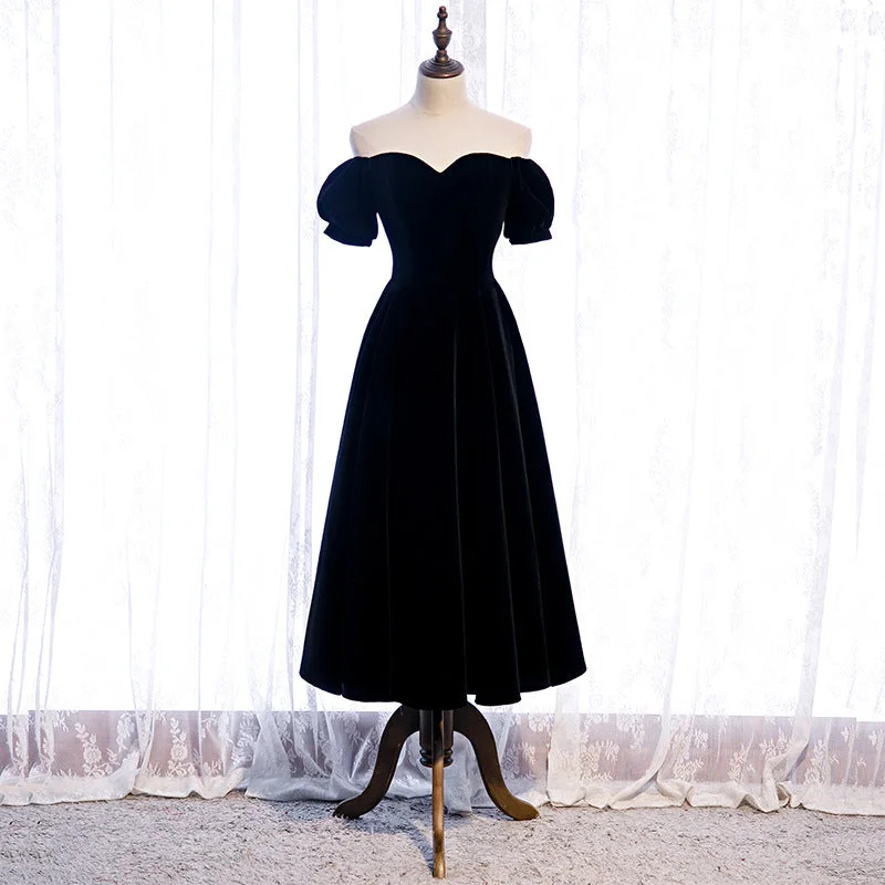 evening dress for book launches-Black Prom Dresses Off Shoulder Short Sleeve Formal Party Gowns Night Out Dress evening dress for book launches-Black Prom Dresses Off Shoulder Short Sleeve Formal Party Gowns Night Out Dress