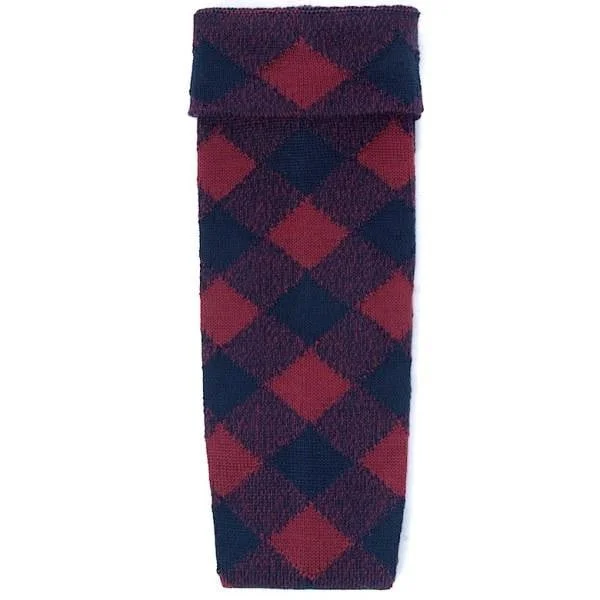 evening gowns with side drape-Premium Merino Wool Full Evening Diced Kilt Hose - Navy and Claret evening gowns with side drape-Premium Merino Wool Full Evening Diced Kilt Hose - Navy and Claret