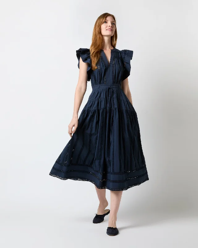 evening gowns with side buttons-Emery Dress in Midnight