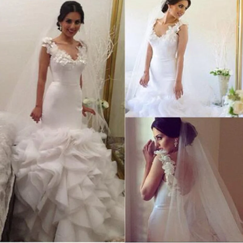 Wedding dress apple shape flattering style--Vintage Mermaid Ball Gown V-Neck Unique Wedding Bridal Dresses. AB0183 Wedding dress apple shape flattering style--Vintage Mermaid Ball Gown V-Neck Unique Wedding Bridal Dresses. AB0183