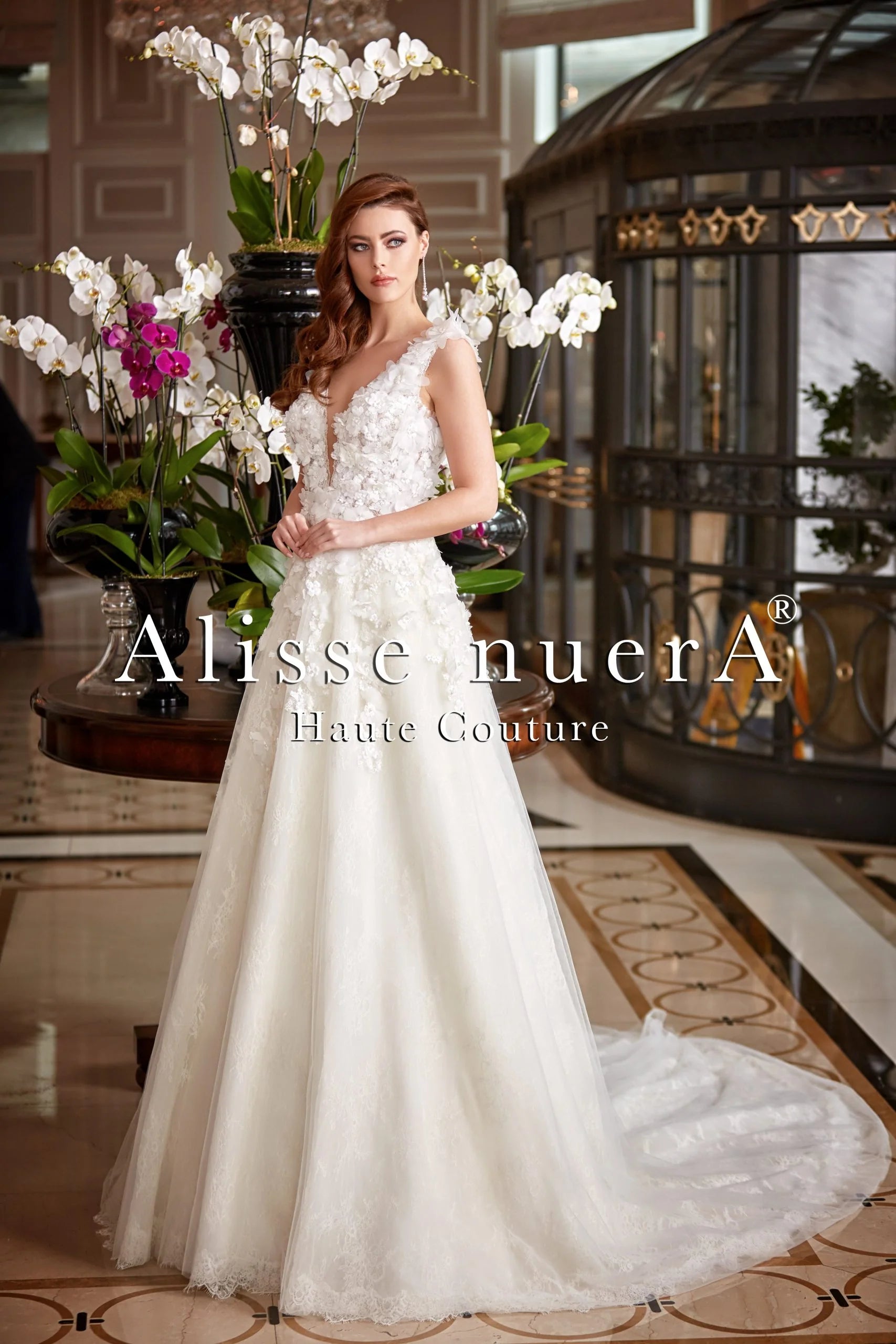 Wedding dress with sleeves for winter season--3D Floral Appliqued Thick Strap A-line Off White Bridal Dress Wedding dress with sleeves for winter season--3D Floral Appliqued Thick Strap A-line Off White Bridal Dress