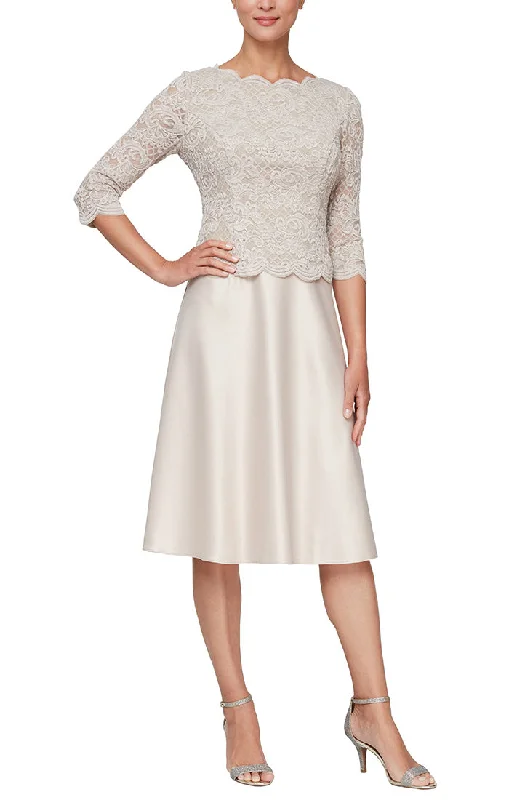 Wedding dress that is head-turning beauty--Alex Evenings 81122456 - Scallop Dress