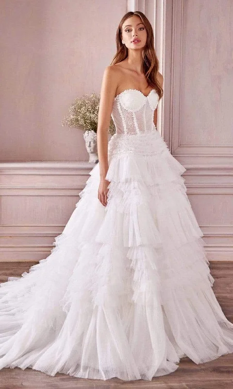 Wedding dress wrinkle-resistant travel great--Andrea and Leo A1017W