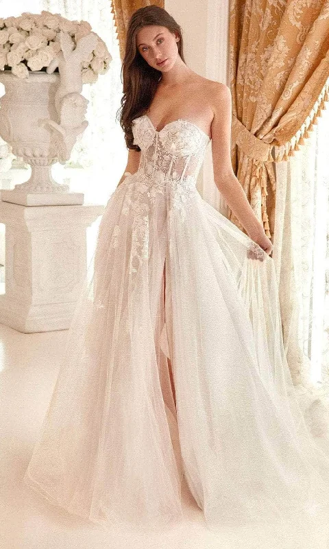 Wedding dress high-quality materials joy--Andrea and Leo A1089W - High Slit Applique Bridal Gown Wedding dress high-quality materials joy--Andrea and Leo A1089W - High Slit Applique Bridal Gown