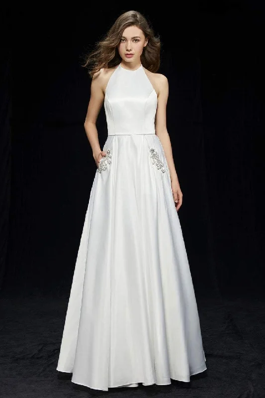 Wedding dress outdoor wedding style fab--Angela & Alison High Halter Neckline A-line Gown 81149 - 1 pc Ivory in Size 8 Available Wedding dress outdoor wedding style fab--Angela & Alison High Halter Neckline A-line Gown 81149 - 1 pc Ivory in Size 8 Available