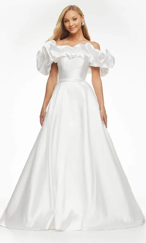 Wedding dress earth tones natural look great--Ashley Lauren 11096