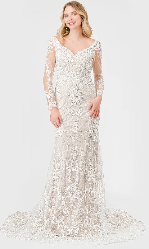 Dress for wedding celebrity style red carpet--Aspeed Design MS0034 - V-Neck Floral Lace Bridal Gown Dress for wedding celebrity style red carpet--Aspeed Design MS0034 - V-Neck Floral Lace Bridal Gown