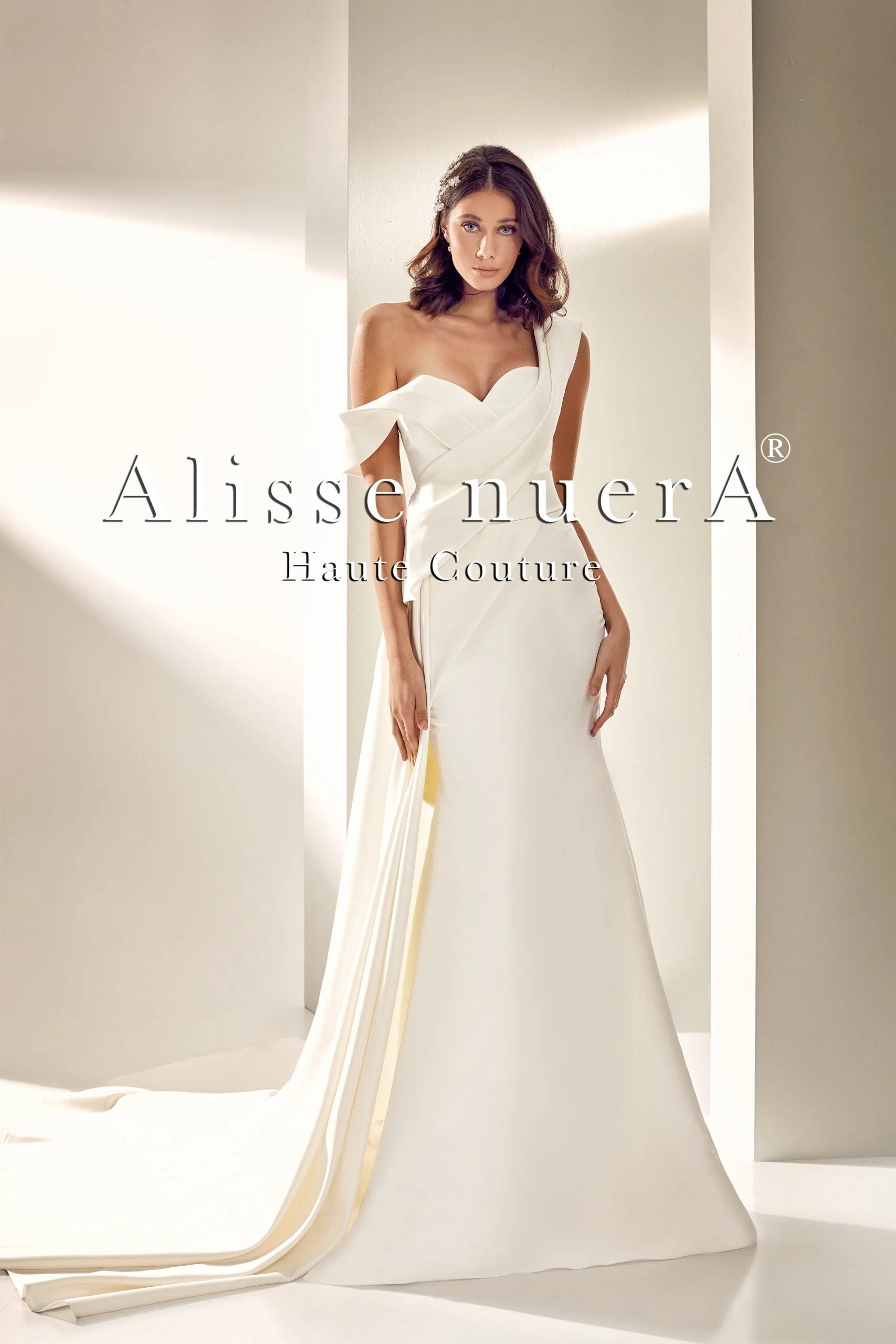 Wedding dress machine washable fabric choice--Asymmetric Shoulder Sweetheart Draped Satin A Line Bridal Gown Wedding dress machine washable fabric choice--Asymmetric Shoulder Sweetheart Draped Satin A Line Bridal Gown