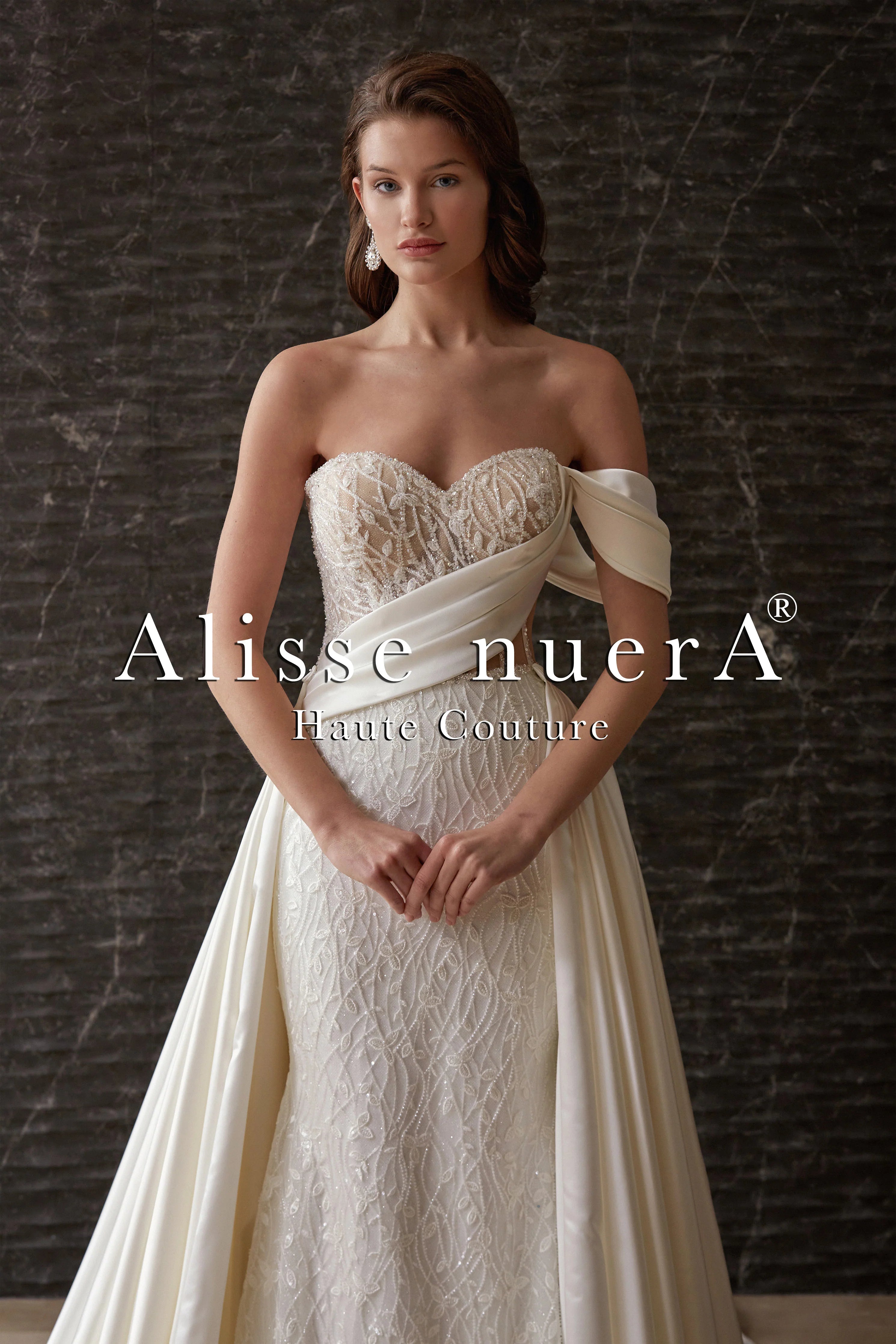 Wedding dress with fast shipping help--Asymmetrical Satin Draped Corset Back Sheath Bridal Dress with Detachable Satin Train Wedding dress with fast shipping help--Asymmetrical Satin Draped Corset Back Sheath Bridal Dress with Detachable Satin Train