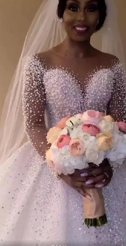 Wedding dress formal gala events glam now--Ball Gown Wedding Dress Long Sleeves Bridal Gown Wedding dress formal gala events glam now--Ball Gown Wedding Dress Long Sleeves Bridal Gown