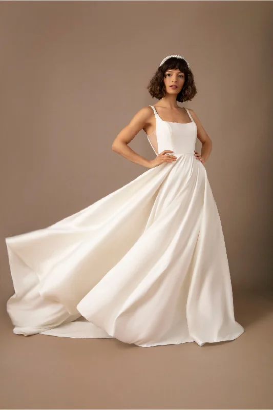 Wedding dress with elegant scarf formal--Jenny Yoo Lawrence Gown