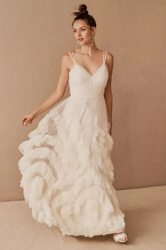 Wedding dress one-shoulder design style--BHLDN Marchesa Notte Greer Gown