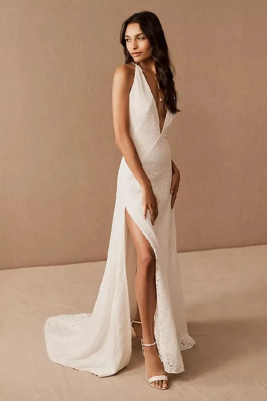 Wedding dress: day to night party style--BHLDN Michael Lo Sordo Parker Gown