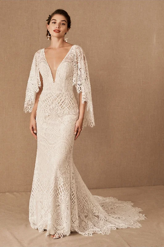 Wedding dress casual gathering lovely--BHLDN Odalis Gown