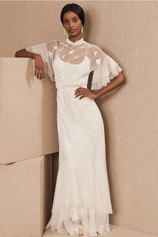 Wedding dress with an open back daring style--BHLDN Sachin + Babi Avila Gown