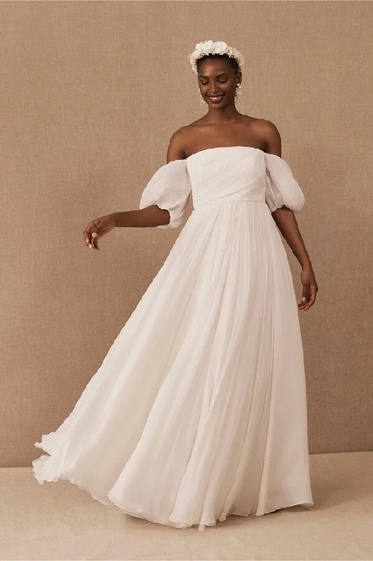 Wedding dress with ruffles details feminine--BHLDN Sachin & Babi Darcy Gown