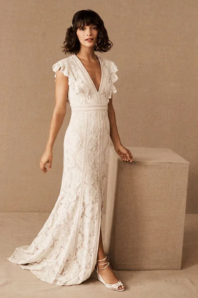 Wedding dress rectangle shape balance style--BHLDN Tadashi Shoji Placid Gown