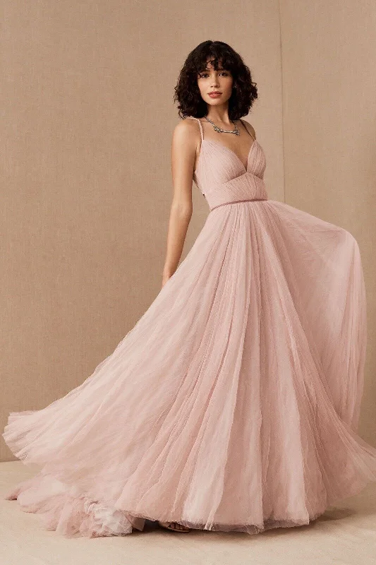 Wedding dress statement jewelry wow--BHLDN Watters Viv Gown
