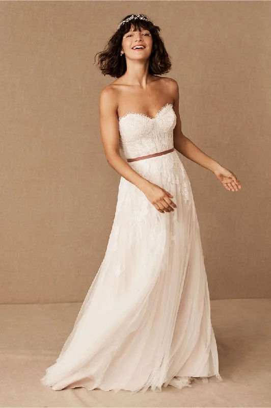 Dress for wedding bodycon style slim fit look--BHLDN Willowby Geranium Gown
