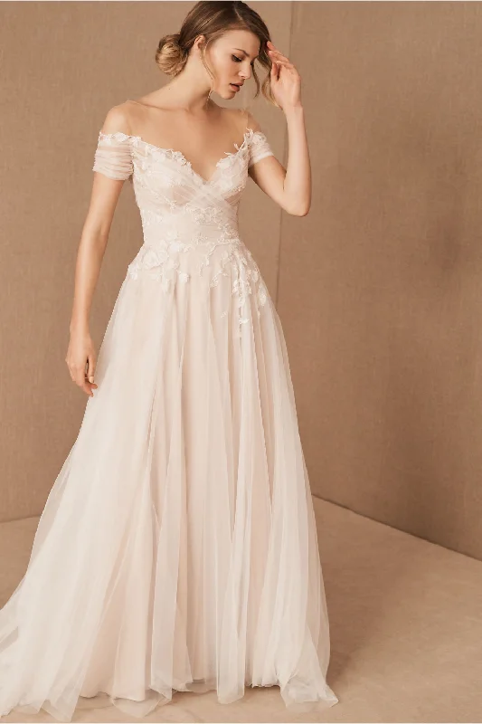 Wedding dress with embellishments design--BHLDN Willowby Katara Gown