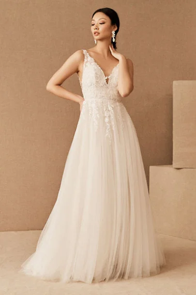 Wedding dress with stylish belt unique--BHLDN Wtoo Vielle Gown