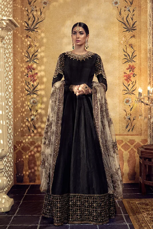 Wedding dress: day to night party style--Black Frock Pakistani Wedding Dress
