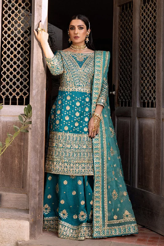 Wedding dress bespoke tailoring service--Blue Gharara Pakistani Wedding Dress