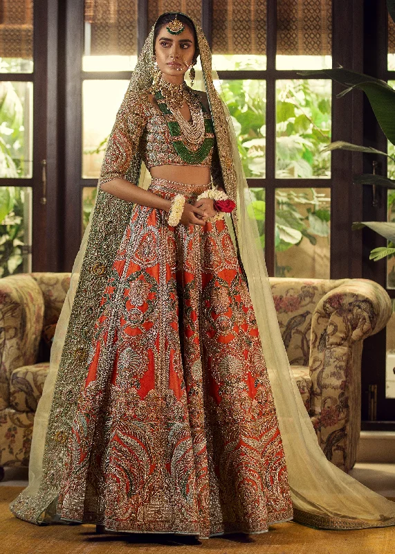 Dress for wedding joyous occasion great--Bridal Pakistani Wedding Orange Lehnga Choli (Zamurd) Dress for wedding joyous occasion great--Bridal Pakistani Wedding Orange Lehnga Choli (Zamurd)