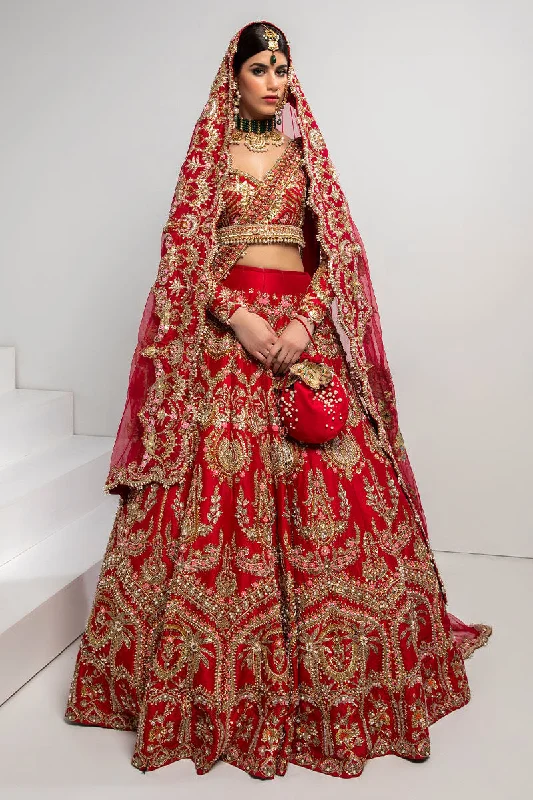Wedding dress in lace for beach wedding look--Bridal Traditional Pakistani Red Lehnga Choli Dress (Zeenat) Wedding dress in lace for beach wedding look--Bridal Traditional Pakistani Red Lehnga Choli Dress (Zeenat)