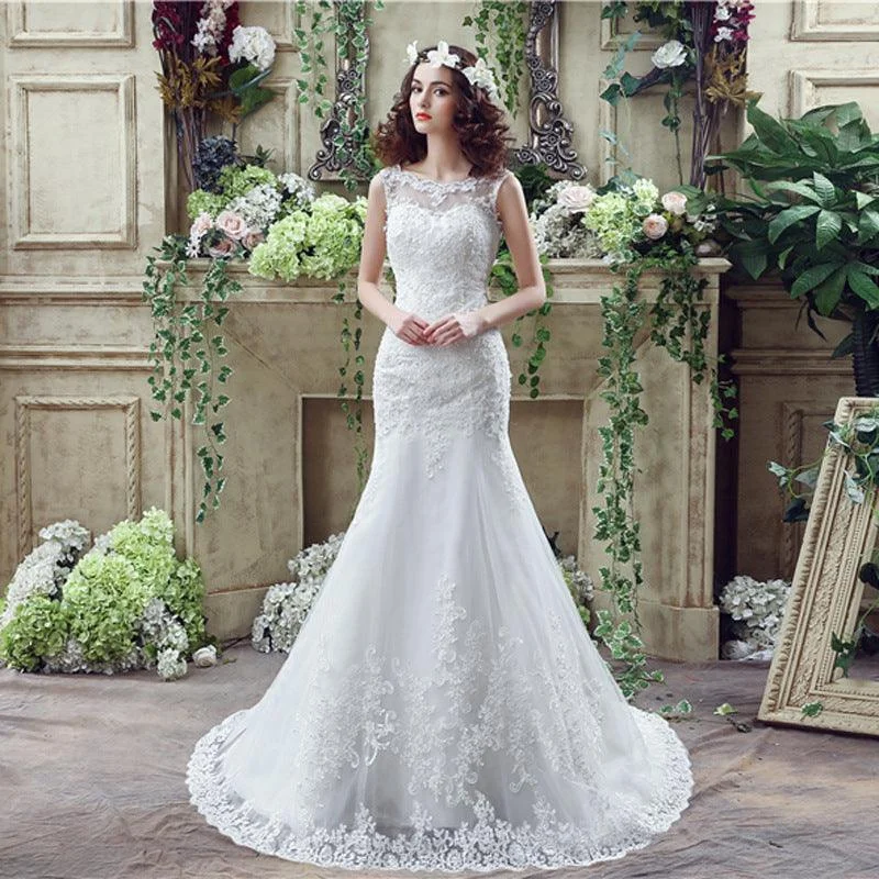 Dress for wedding casual vibe relaxed theme--Bride Trailing Wedding Dress sexy Lace Mermaid Wedding DressW Dress for wedding casual vibe relaxed theme--Bride Trailing Wedding Dress sexy Lace Mermaid Wedding DressW