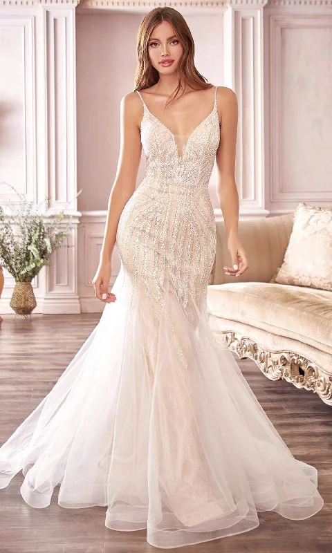 Wedding dress inspired by vintage era glam--Cinderella Divine Bridal - Beaded Spaghetti Straps Long Bridal Gown CDS401SC Wedding dress inspired by vintage era glam--Cinderella Divine Bridal - Beaded Spaghetti Straps Long Bridal Gown CDS401SC